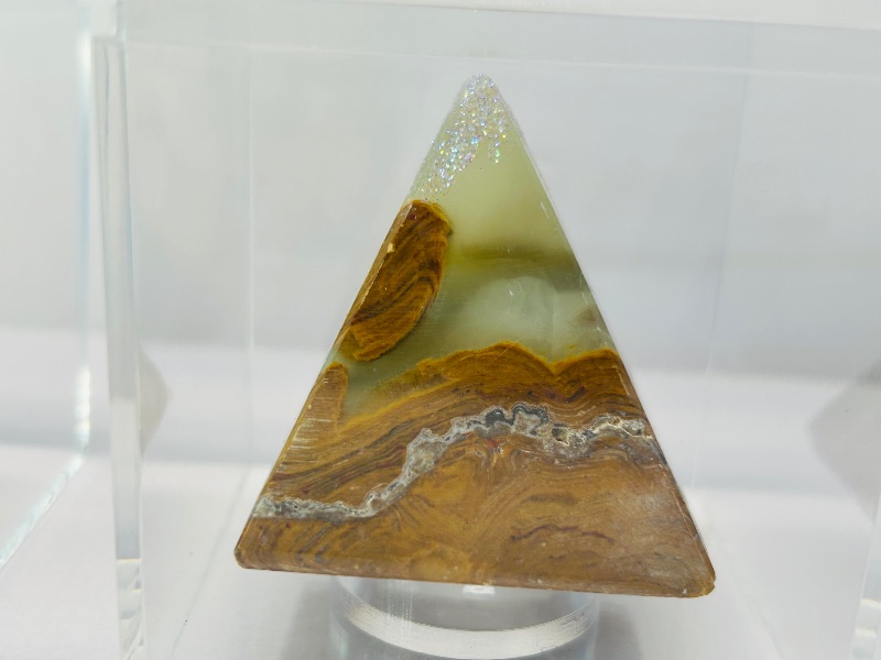 Photo 1 of 593905…2 onyx stone pyramids in cases