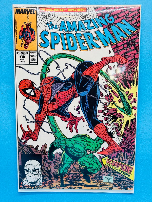 Photo 1 of 593954…Scorpion cover Spider-Man comic 318 in plastic sleeve 