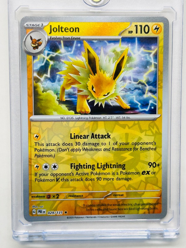 Photo 1 of 593964…Jolteon reverse holo  Pokémon card in hard plastic case