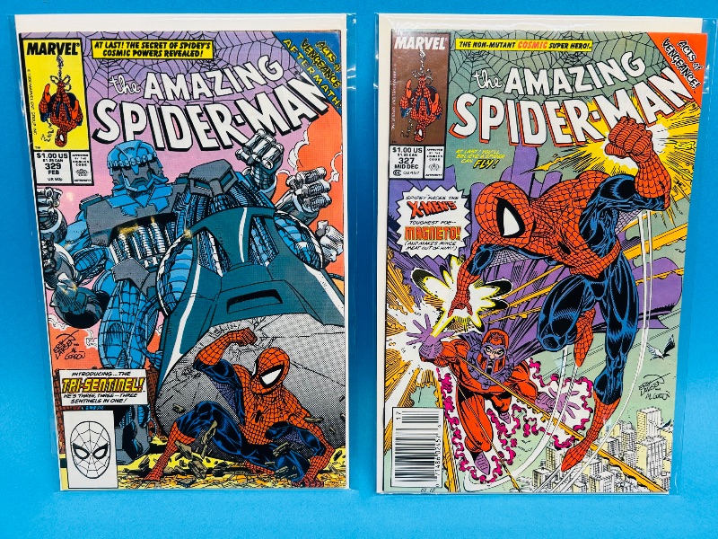 Photo 1 of 593968…2 vintage Spider-Man comics in plastic sleeves