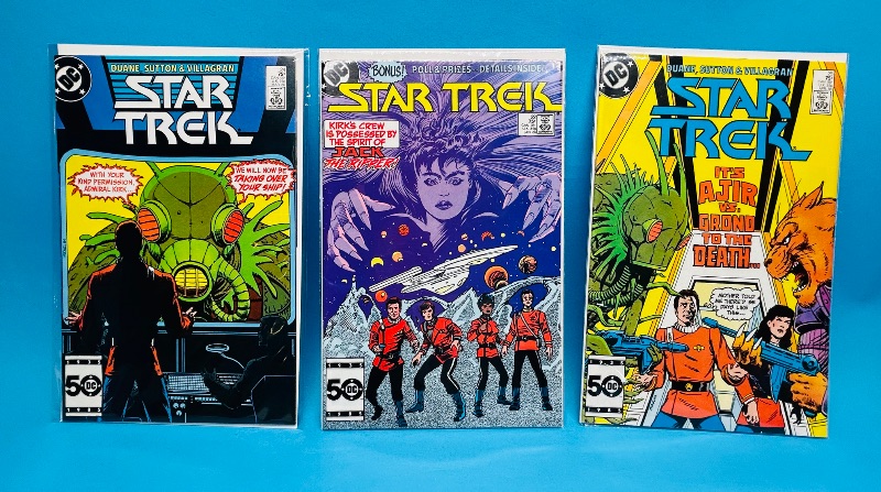 Photo 1 of 593969…3 vintage Star Trek comics in plastic sleeves