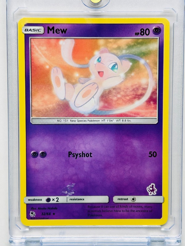 Photo 1 of 593974…Mew  Pokemon card in hard plastic case