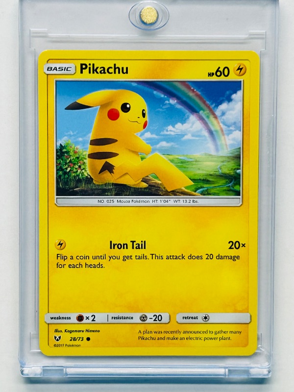 Photo 1 of 593982… Pikachu Pokemon card in hard plastic case