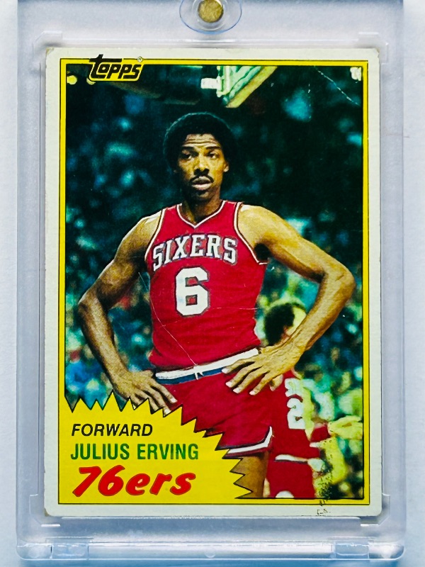 Photo 1 of 593988…Julius Erving 76ers card 30  in hard plastic case