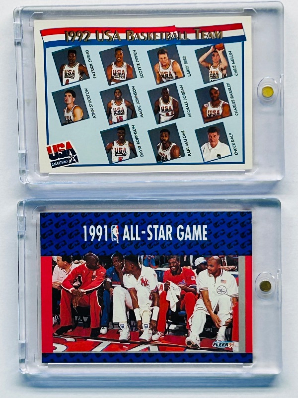 Photo 1 of 593990…2  game cards /Michael Jordan- in hard plastic cases