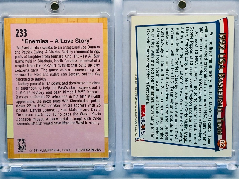 Photo 1 of 593990…2  game cards /Michael Jordan- in hard plastic cases