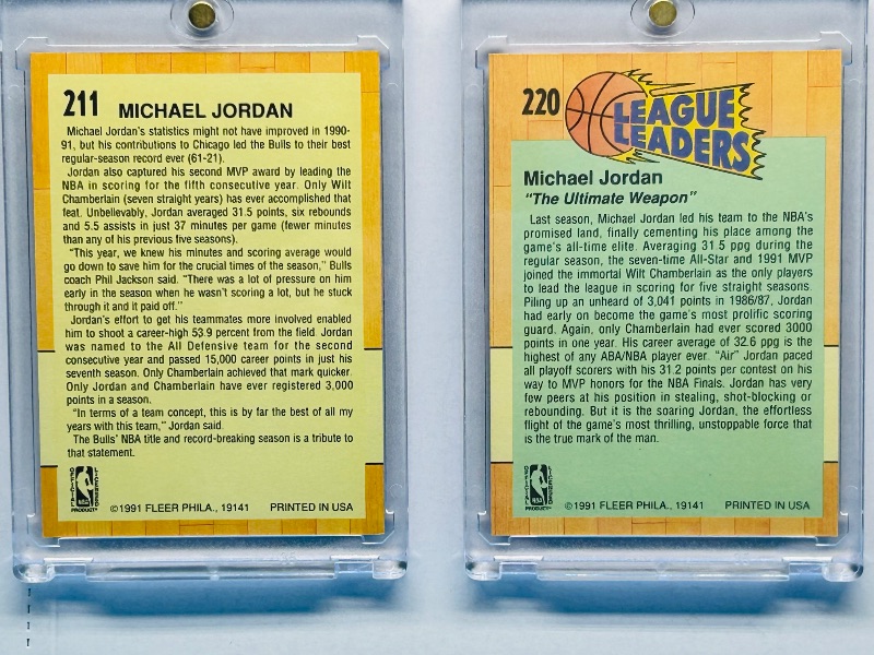 Photo 1 of 593992…2 Michael Jordan cards  in hard plastic cases