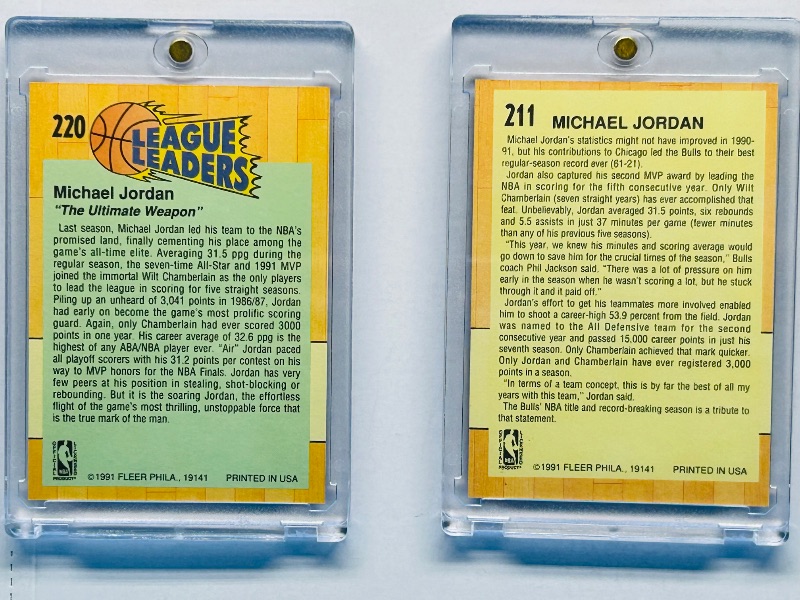 Photo 1 of 593993…2 Michael Jordan cards  in hard plastic cases