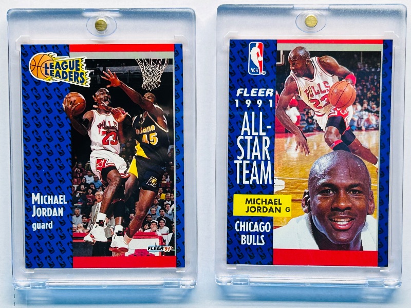 Photo 1 of 593993…2 Michael Jordan cards  in hard plastic cases