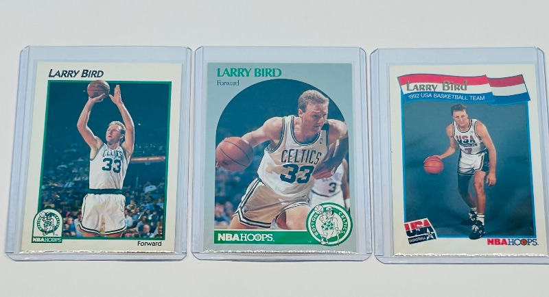 Photo 1 of 594003…3 Larry Bird cards in hard plastic sleeves 