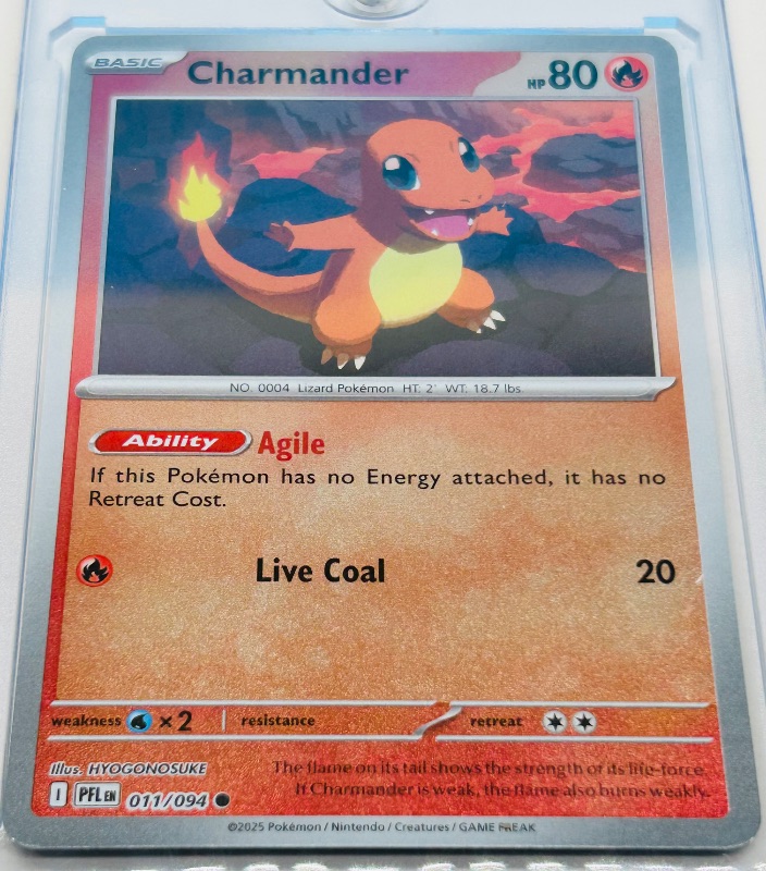 Photo 1 of 594023…Charmander holo Pokemon card in hard plastic case
