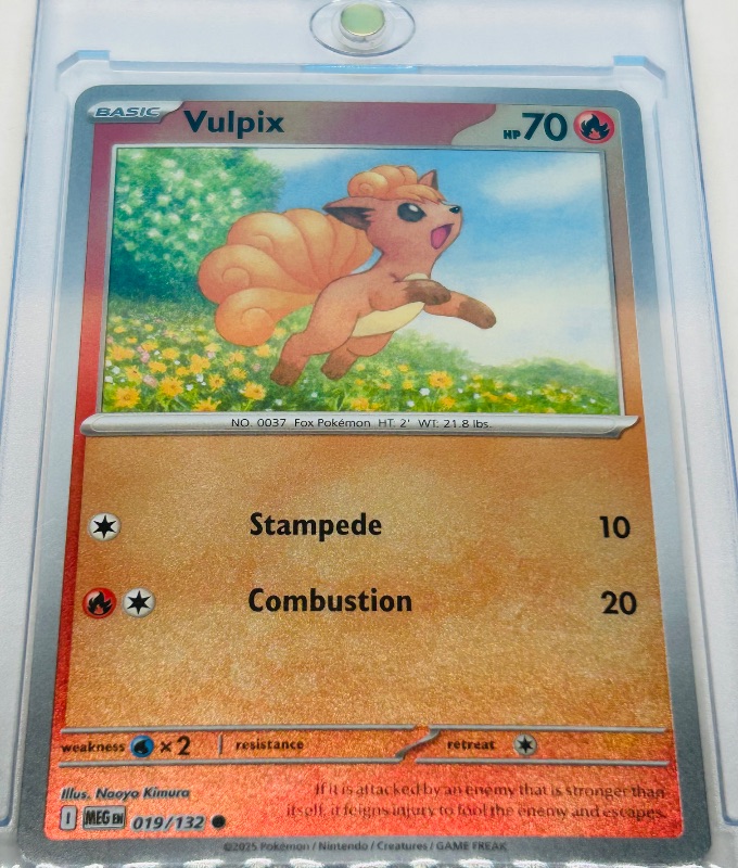 Photo 1 of 594024…  Vulpix holo Pokemon card in hard plastic case
