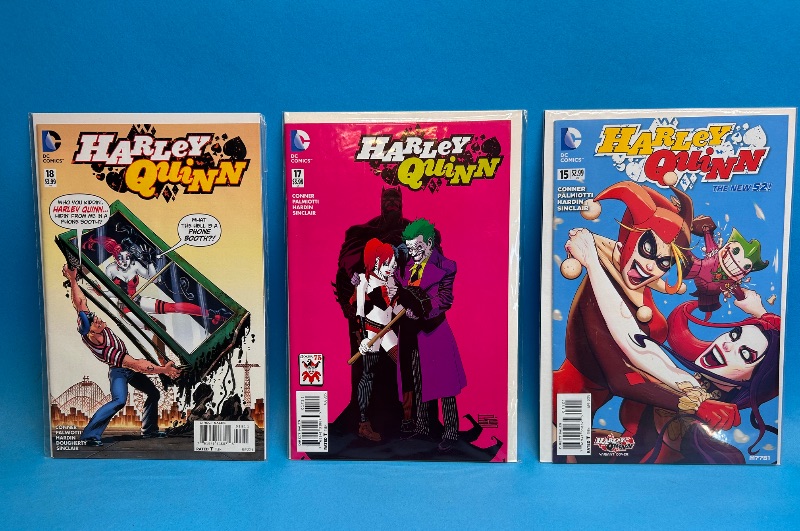 Photo 1 of 594039… 3 Harley Quinn  comics in plastic sleeves 