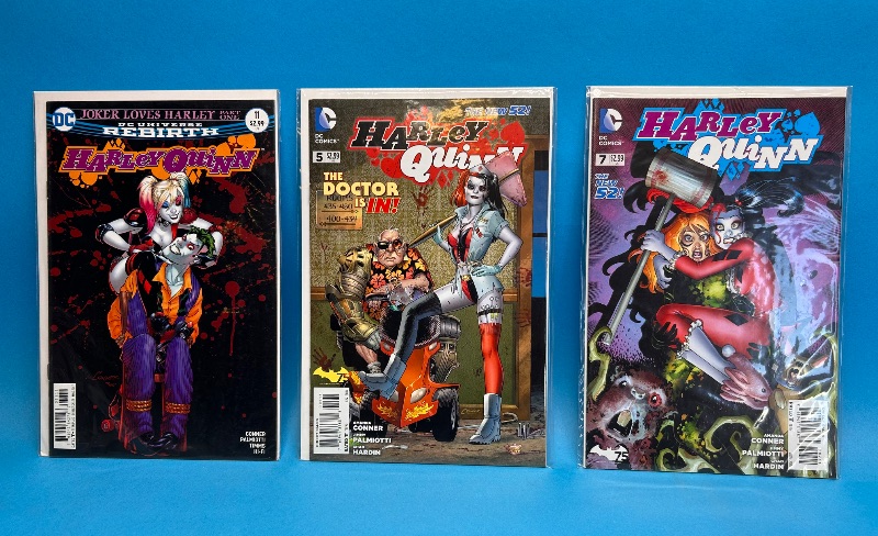 Photo 1 of 594040… 3 Harley Quinn  comics in plastic sleeves 
