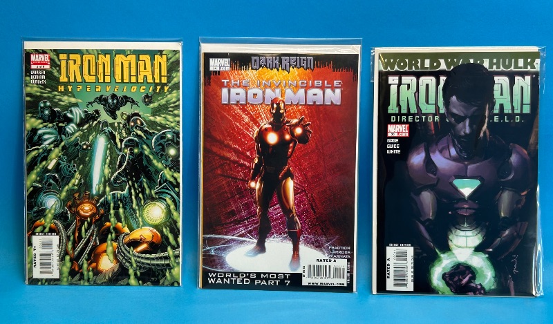 Photo 1 of 594066…3 Iron Man comics in plastic sleeves 