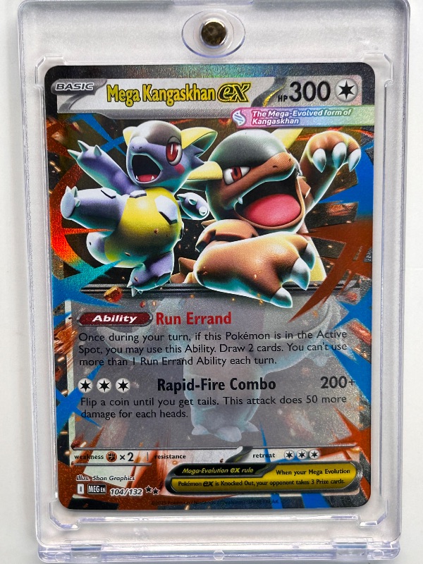 Photo 1 of 594078…holo Mega Kangaskhan EX Pokémon card in hard plastic case