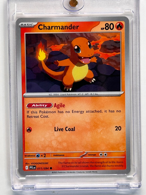 Photo 1 of 594083…Charmander Pokémon card in hard plastic case