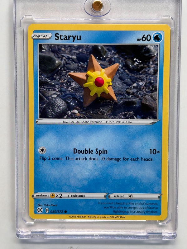 Photo 1 of 594084…Staryu Pokémon card in hard plastic case