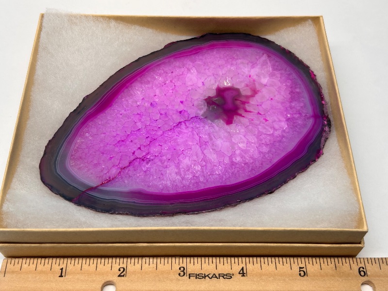 Photo 1 of 594094… 6” agate slice with stand in gift box