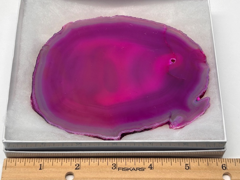 Photo 1 of 594097… 5”  agate slice with stand in gift box