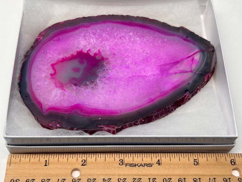 Photo 1 of 594099… 6” agate slice with stand in gift box
