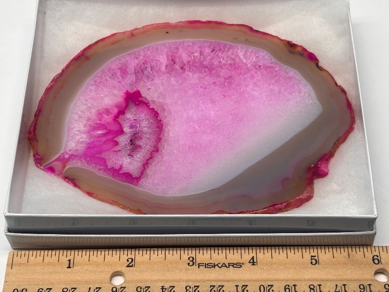Photo 1 of 594100… 6” agate slice with stand in gift box