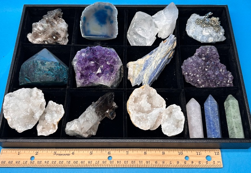 Photo 1 of 594103…large rock collection-amethyst, agate, smokey quartz, celestite and more