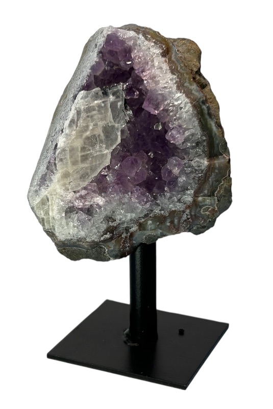 Photo 1 of 594108…4” amethyst crystal rock on display stand- height includes stand