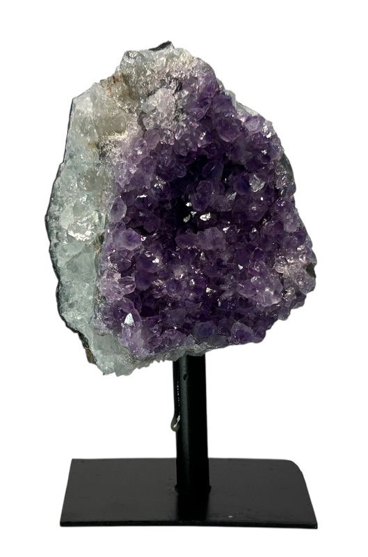 Photo 1 of 594110…5” amethyst crystal rock on display stand- height includes stand