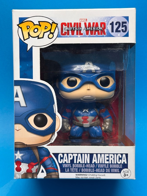 Photo 1 of 594128… Funko Pop Captain America bobble-head figure 