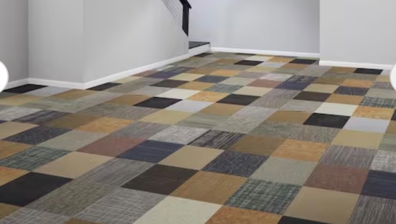 Photo 1 of 594709…like new-10 Traffic Master commercial self stick multi-colored carpet tiles 24”x24” covers 40 sq feet retail return