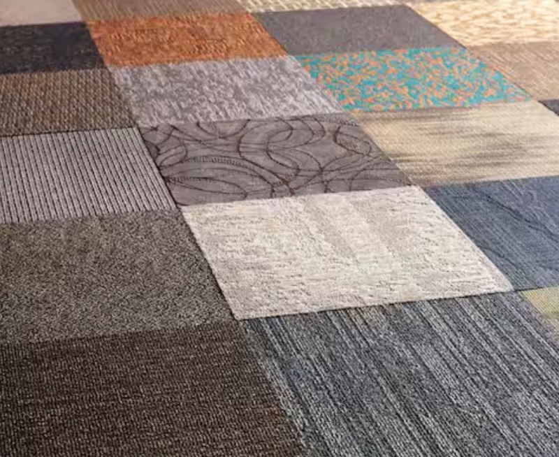 Photo 1 of 594709…like new-10 Traffic Master commercial self stick multi-colored carpet tiles 24”x24” covers 40 sq feet retail return