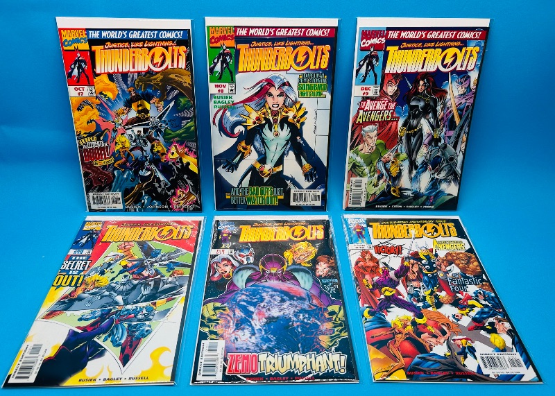 Photo 1 of 594753…Thunderbolts #7-12 comics in plastic sleeves 