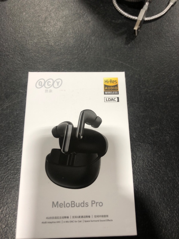 Photo 1 of QCY MeloBuds Pro Aadptive Hybrid Active Noise Cancelling Wireless Earbuds, Reduce Noise by Up to 99%, Bluetooth 5.3 Wireless LDAC Hi-Res Audio, 34H Playtime, Comfortable Fit, Custom EQ via App