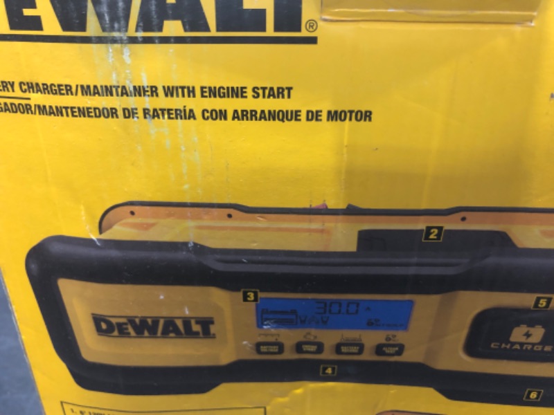 Photo 1 of DEWALT DXAEC100 Professional 30-Amp Battery Charger and 3-Amp Maintainer with 100-Amp Engine Start