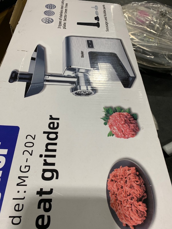 Photo 1 of Sinyder Electric Meat Grinder,3000W Max Heavy Duty Stainless Steel Meat Mincer with 2 Blades,3 Grinding Plates,Sausage Stuffer Tubes & Kubbe Kit for Home & Kitchen Using