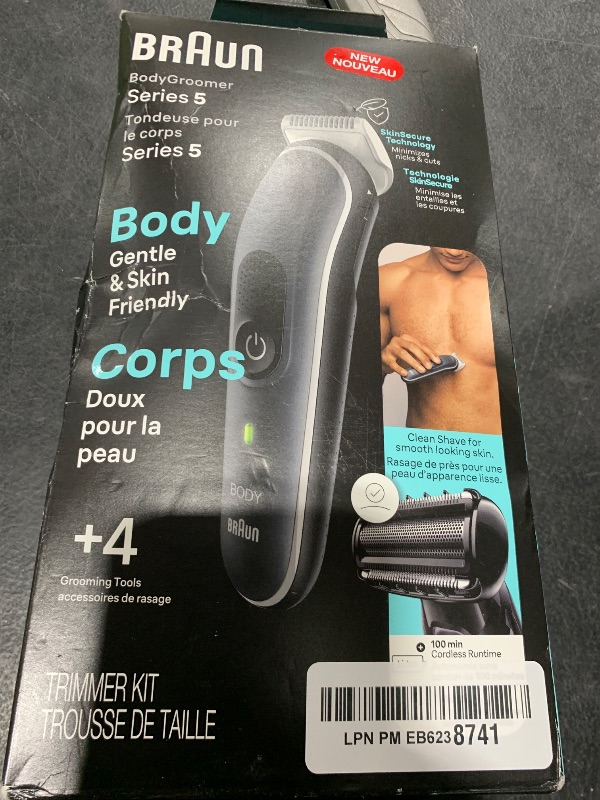 Photo 1 of Braun Body Groomer Series 5 5360, Body Groomer for Men, for Chest, Armpits, Groin, SkinSecure Technology for Gentle Use and Clean Shave Attachment, Waterproof, Cordless with 100-min Run TimeLPNPMEB6238741
