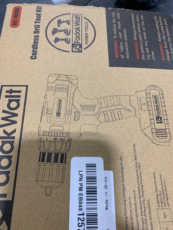Photo 1 of FADAKWALT Cordless Drill Set, 20V Electric Power Drill with Battery And Charger, Torque 30N, 21+1 Torque Setting, 3/8-Inch Keyless Chuck, Drill Driver Bits Kit, with LED Electric Drill Set. ?green)