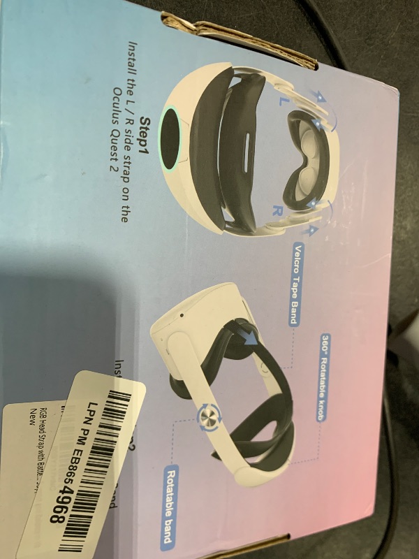 Photo 1 of RGB Head Strap with Battery for Oculus Quest 2, 10000mAh Battery Pack for Extended 8 Hrs of Playtime, Fast Charging VR Power, Adjustable Elite Strap Enhanced Support and Balance in VR