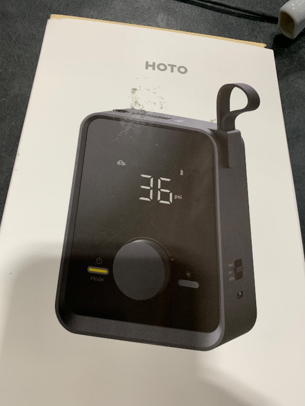 Photo 1 of HOTO Tire Inflator Portable, Electric Air Pump Pro for Car Tires with Digital Pressure Gauge 120PSI, Cordless Tire Pump with 12V Motor, 7500mAH Battery, Air Compressor for Car, Motorcycle, Bike, Ball