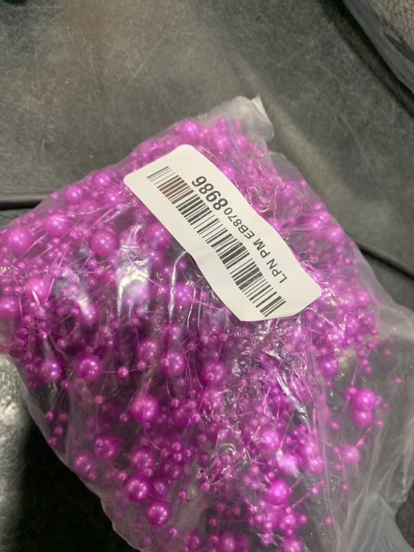 Photo 1 of Tondiamo 24 Pcs Artificial Pearl String for Floating Candle Faux Pearls Beads String Party Garland Decoration for Vases Filler Wedding Centerpiece Christmas Party Decor(Dark Purple)