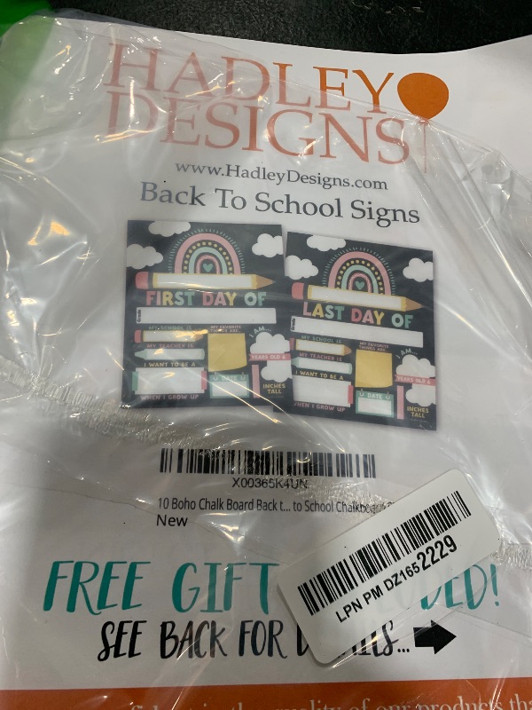 Photo 1 of First Day of School Sign – 10 Double-Sided First and Last Day Boards, 8x10 Back to School Photo Prop for Kids, Preschool, Kindergarten and Elementary, Boho Chalk Theme