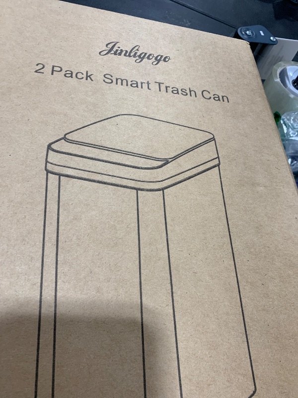 Photo 1 of jinligogo 2Pack Bathroom Small Trash Can with Lid, 2.6 Gallon Touchless Automatic Garbage Can Slim Waterproof Motion Sensor Smart Trash Bin for Bedroom, Office, Living Room-Black