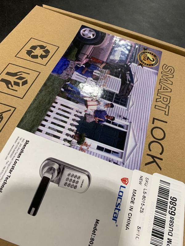 Photo 1 of Smart Keyless Door Lock with Keypad, Electronic Automatic Lock with Handle, Ideal for Home, Hotel, Apartment, Office, Easy to Install, Weatherproof, Fireproof (Left-Handle LS-8015)