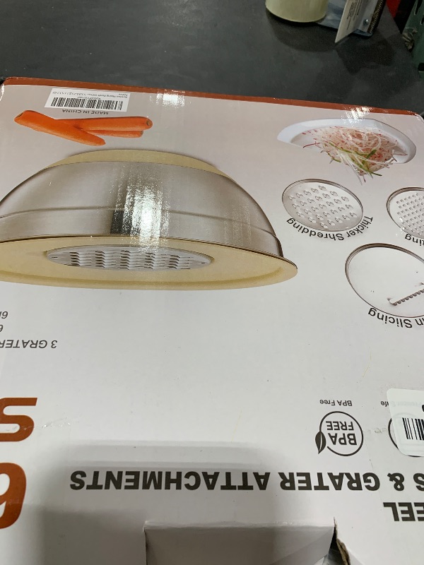 Photo 1 of Fyrnova Mixing Bowls with Lids Set, 6 Piece Stainless Steel Nesting Storage Bowls for Kitchen, with 3 Grater Attachments & Non-Slip Bottoms, Size 5.5,3.5,2.5,2.1,1.5,1.1 QT