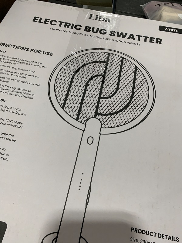 Photo 1 of LiBa Electric Fly Swatter Racket, 2 in 1 Electric Bug Zapper USB Rechargeable, 4000V Indoor Outdoor Mosquitoes Zapper with 5 Layer Safety Mesh, Cordless Insect Killer Trap Home Office Camping Patio