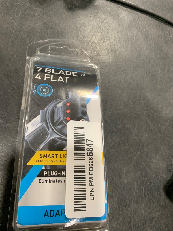 Photo 1 of Hopkins 7 Blade to 4 Wire Flat Vehicle To Trailer Connector Adapter Plug, Universal Fit for Vehicles with 7 Blade Adapters (47345)