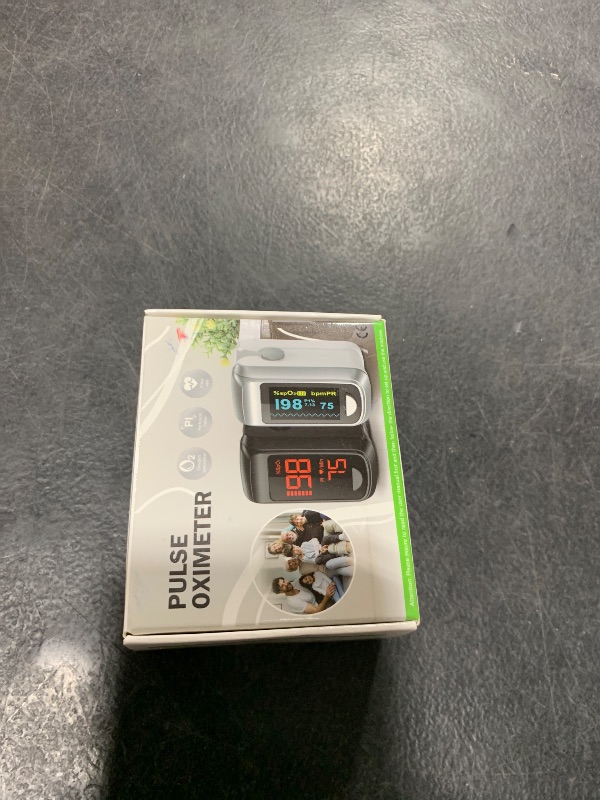 Photo 1 of Fingertip Pulse Oximeter Blood Oxygen Saturation Monitor Pulse Ox, Heart Rate and Fast Spo2 Reading Oxygen Meter with OLED Screen Included Lanyard and 2 X AAA Batteries