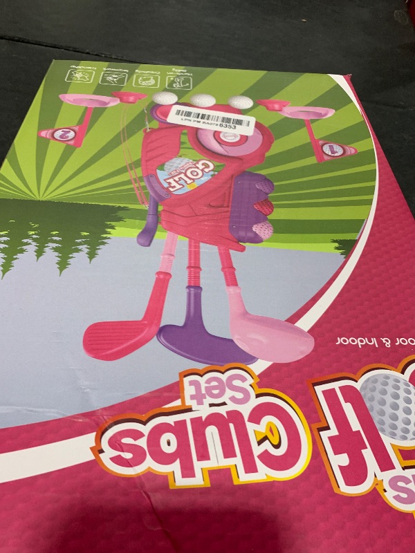 Photo 1 of Liberry Toddler Golf Set for 1 2 3 4 5 Years Old, Upgraded Kids Golf Cart with Unique Shoulder Strap Design, Indoor and Outdoor Golf Toys for Boys Girls (Pink)