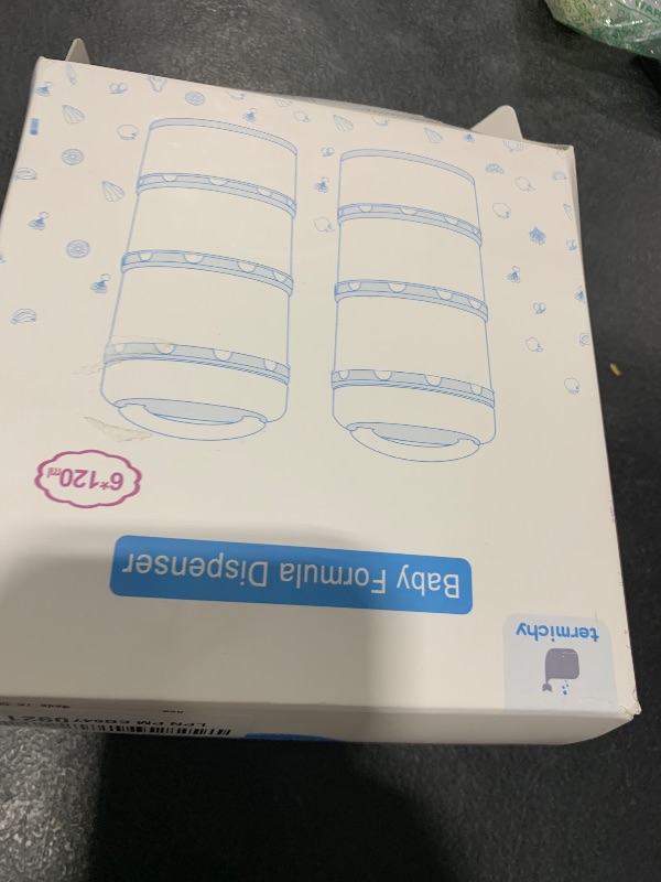 Photo 1 of Termichy Stackable Formula Dispenser Portable Milk Powder Container, 2 Pack, White